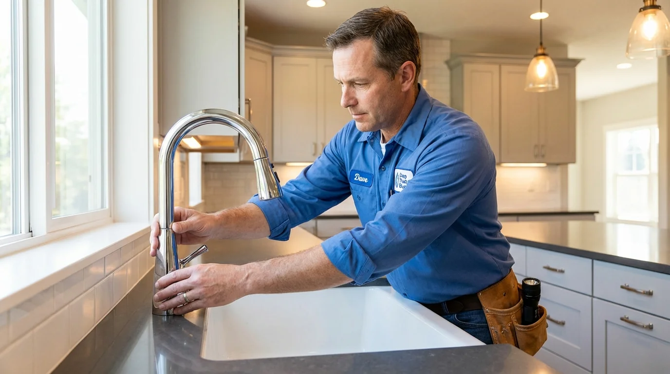 Kitchen faucet installation by Johns Plumbing LLC in East Petersburg