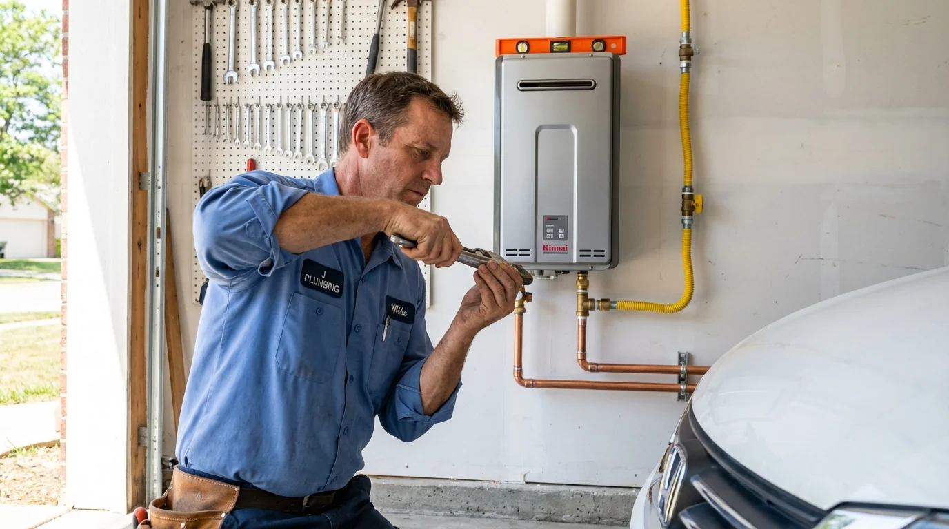 Tankless water heater installation by a Johns Plumbing LLC plumber in East Petersburg